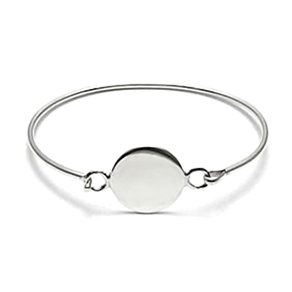 Trustmark Engravable Round Disc Baby Bracelet Sterling Silver