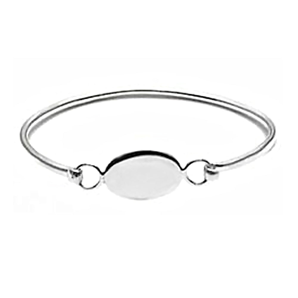 Trustmark Engravable Oval Disc Baby Bracelet Sterling Silver