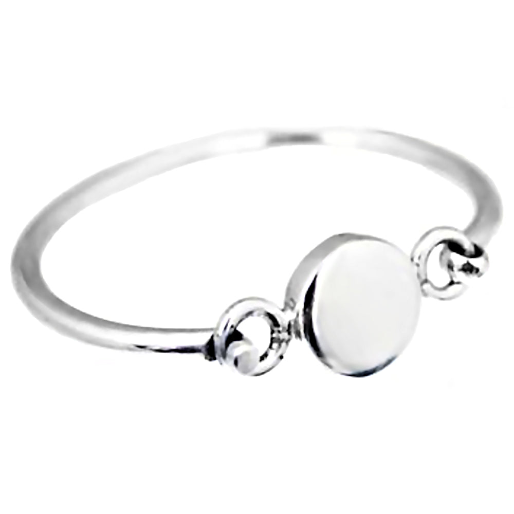 Trustmark Engravable Round Puffed Disc Baby Bracelet Sterling Silver