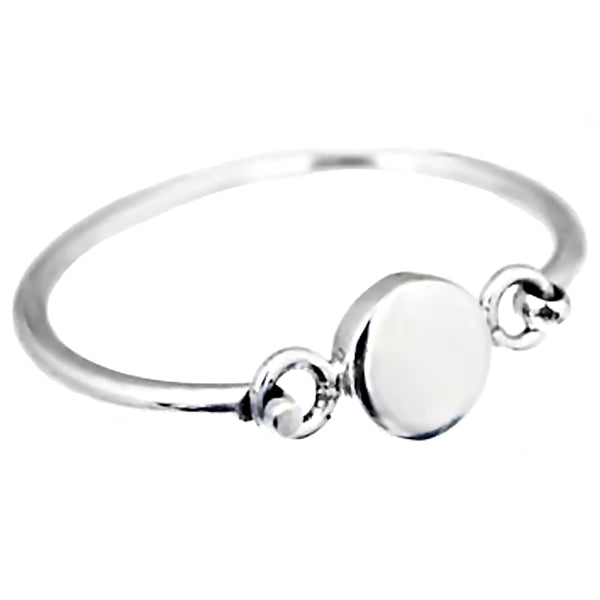 Trustmark Engravable Round Puffed Disc Baby Bracelet Sterling Silver