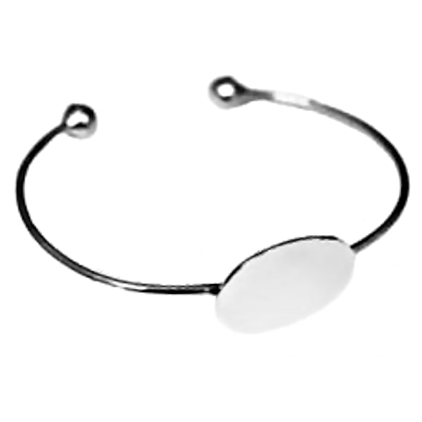 Trustmark Engravable Oval Disc Adjustable Baby Bracelet Sterling Silver