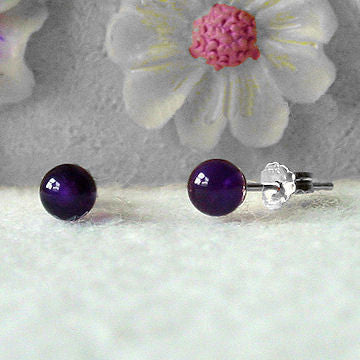 4mm Amethyst Ball Stud Earrings Sterling Silver - Trustmark Jewelers - Earrings - 2