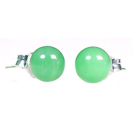 Green Jade Aventurine 6mm Ball Stud Post Earrings 925 Sterling Silver - Trustmark Jewelers - Earrings - 1