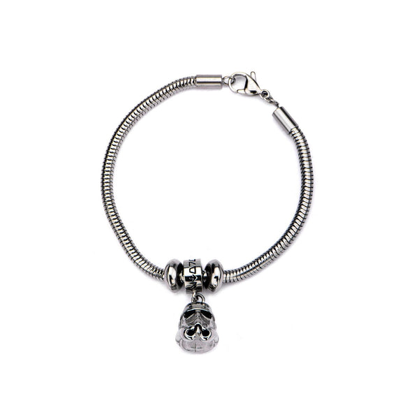 Star Wars: Stormtrooper Charm Bracelet 316 Stainless Steel - Trustmark Jewelers - Bracelets - 1
