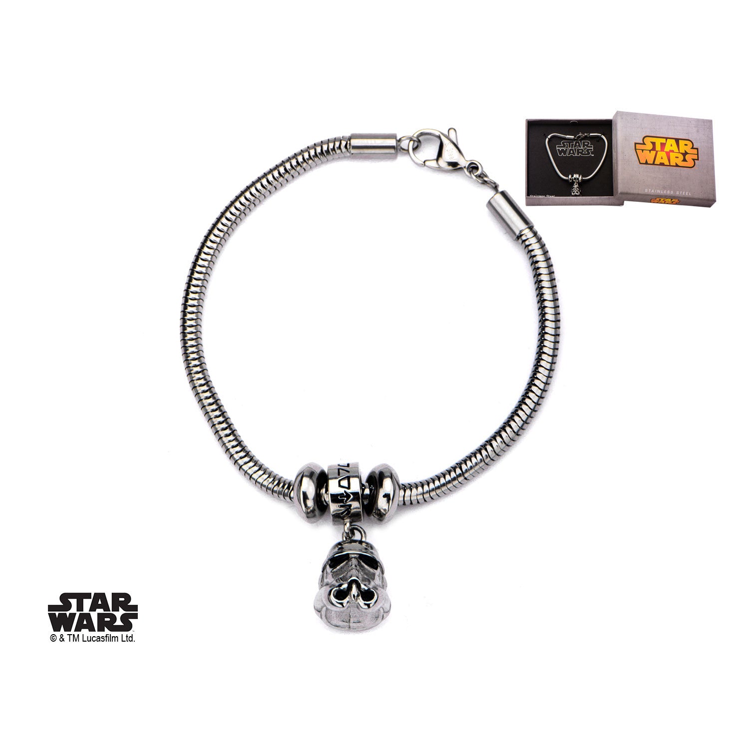Star Wars: Stormtrooper Charm Bracelet 316 Stainless Steel