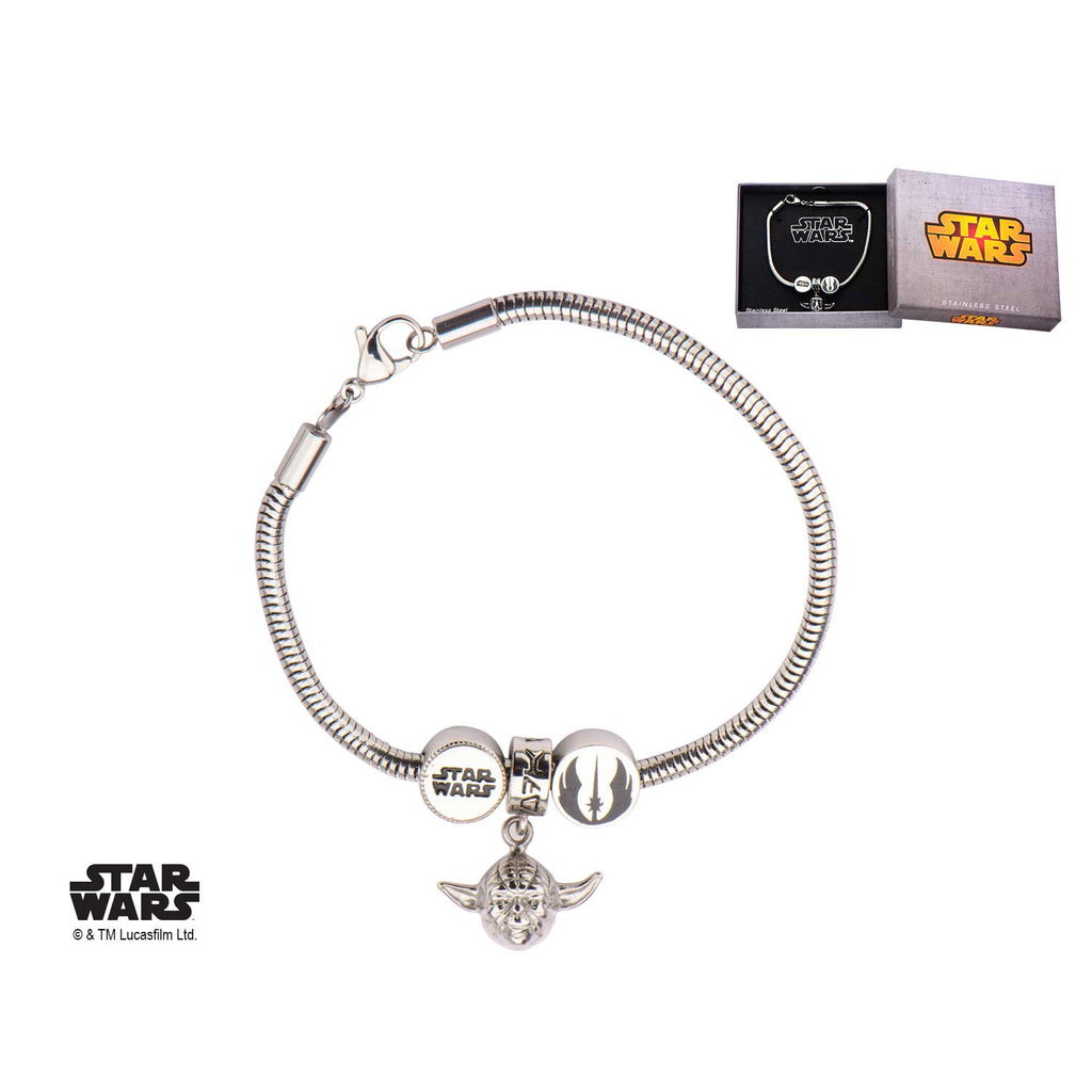 Star Wars: Yoda Star Wars Logo Bead Charm Bracelet Set 316 Stainless Steel - Trustmark Jewelers - Bracelets - 2