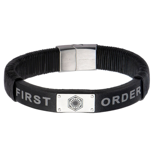 Star Wars: Episode 7 First Order Symbol Leather Bracelet Stainless Steel - Trustmark Jewelers - Bracelets - 1