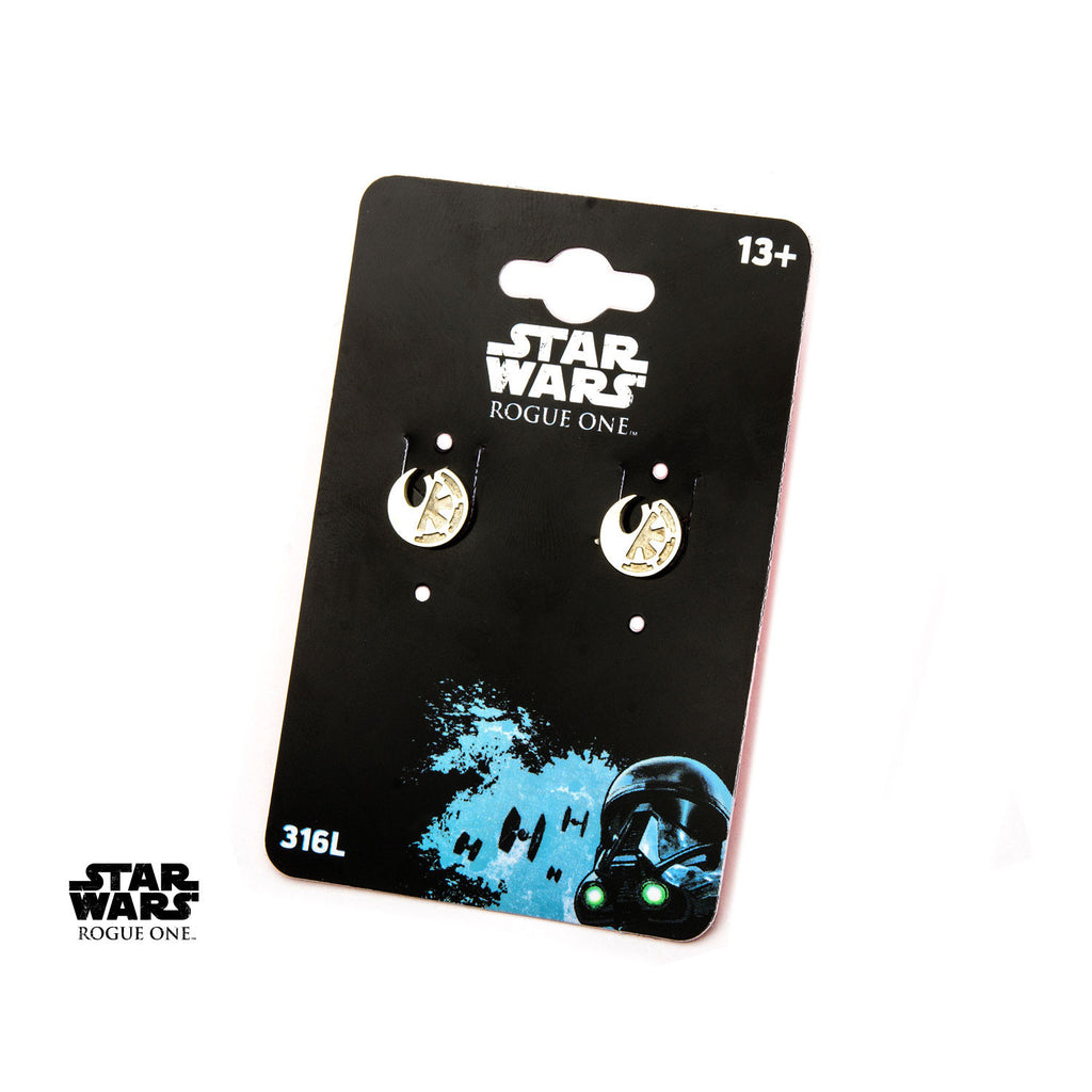 Star Wars: Rogue One Rebel Alliance/Galactic Empire Cut Out Stud Earrings Steel - Trustmark Jewelers - Earrings - 2