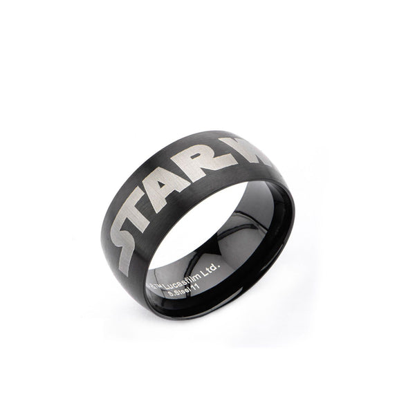 Star Wars: Star Wars Logo Ring 316 Stainless Steel IP Black - Trustmark Jewelers - Fashion Rings - 1