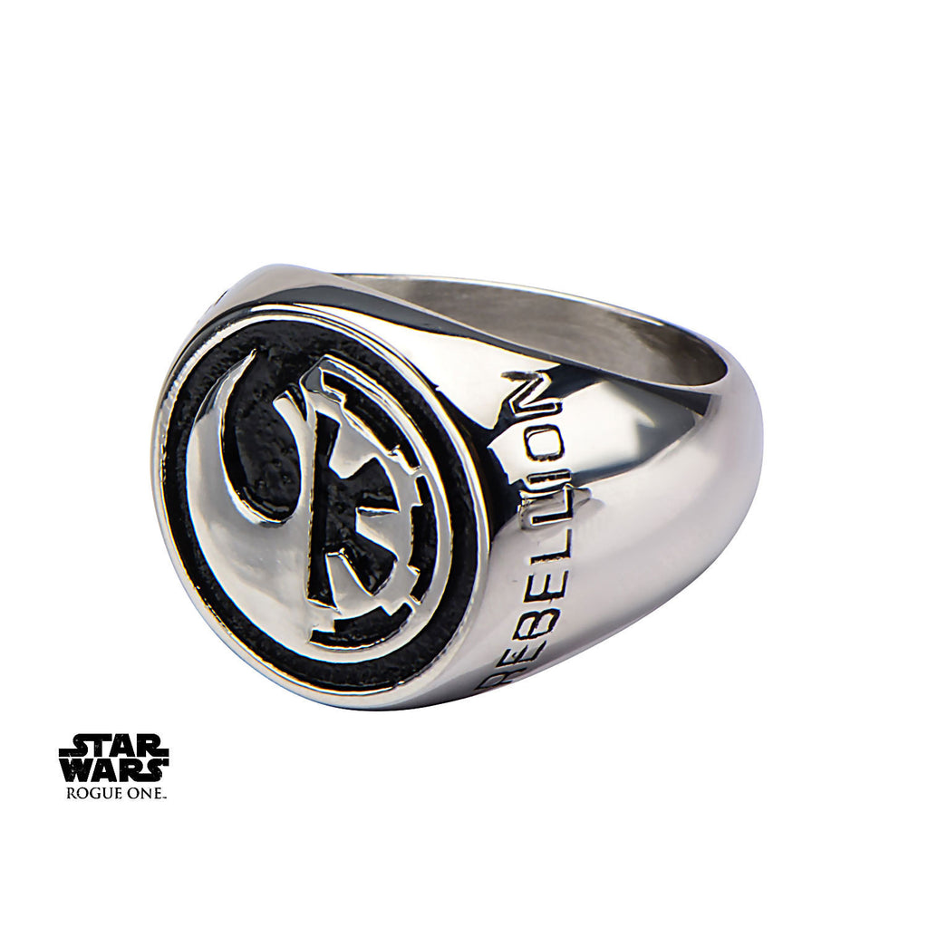 Star Wars: Rogue One Rebel Alliance/Galactic Empire Symbol Ring Stainless Steel - Trustmark Jewelers - Mens Rings - 2