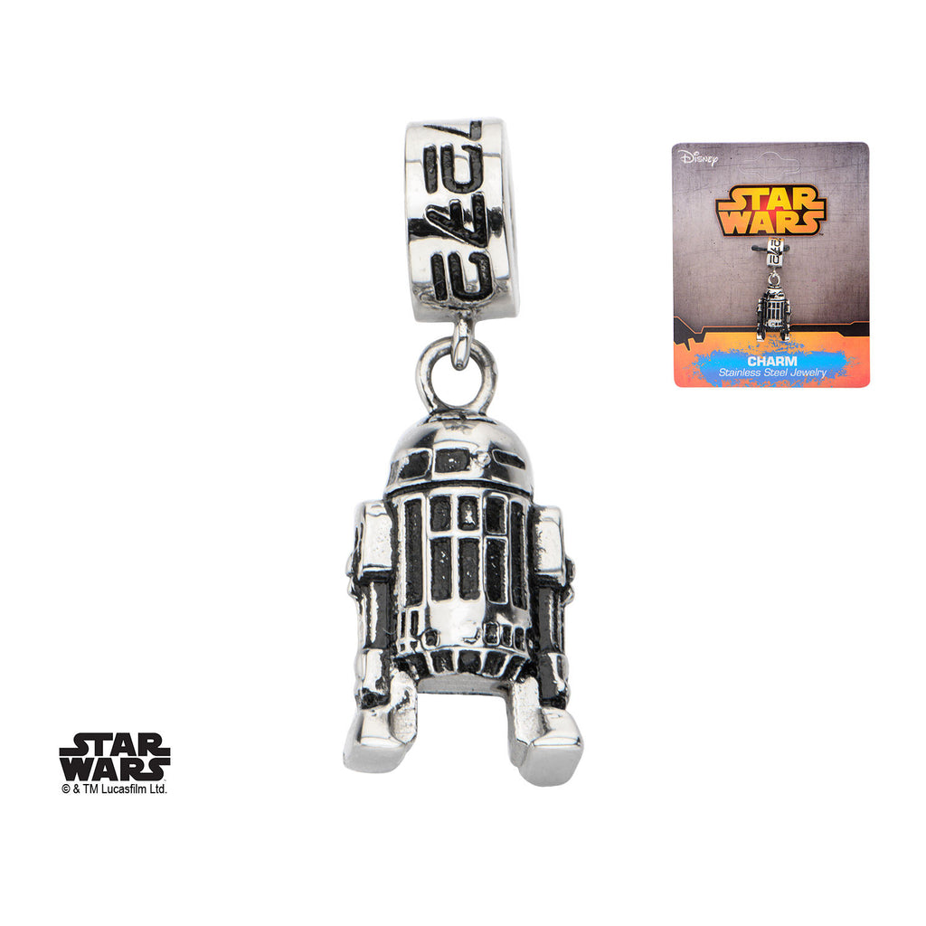 Star Wars: 3D R2D2 Dangle Charm Pendant 316 Stainless Steel - Trustmark Jewelers - Bracelets - 2
