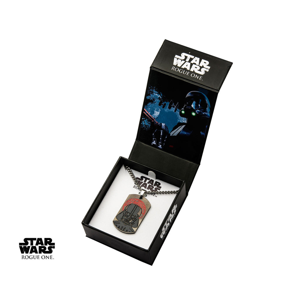 Star Wars: Rogue One Darth Vader Dog Tag Necklace 316 Stainless Steel IP Black - Trustmark Jewelers - Pendants and Necklaces - 4