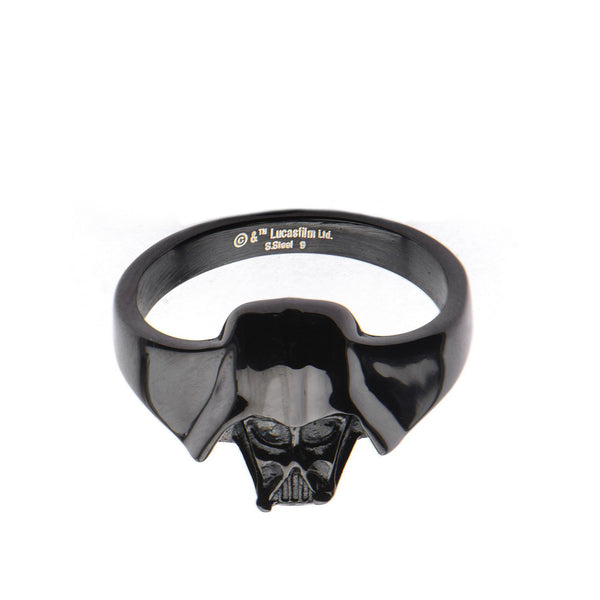 Star Wars: 3D Darth Vader Petite Ring 316 Stainless Steel IP Black - Trustmark Jewelers - Fashion Rings - 1