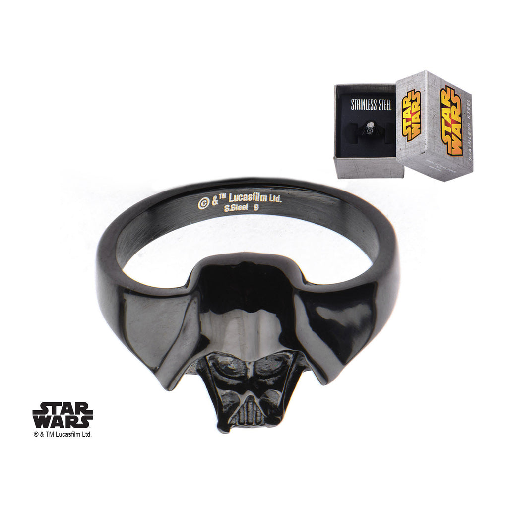 Star Wars: 3D Darth Vader Petite Ring 316 Stainless Steel IP Black - Trustmark Jewelers - Fashion Rings - 2