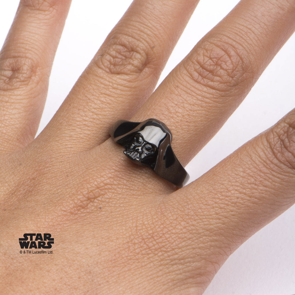 Star Wars: 3D Darth Vader Petite Ring 316 Stainless Steel IP Black - Trustmark Jewelers - Fashion Rings - 3