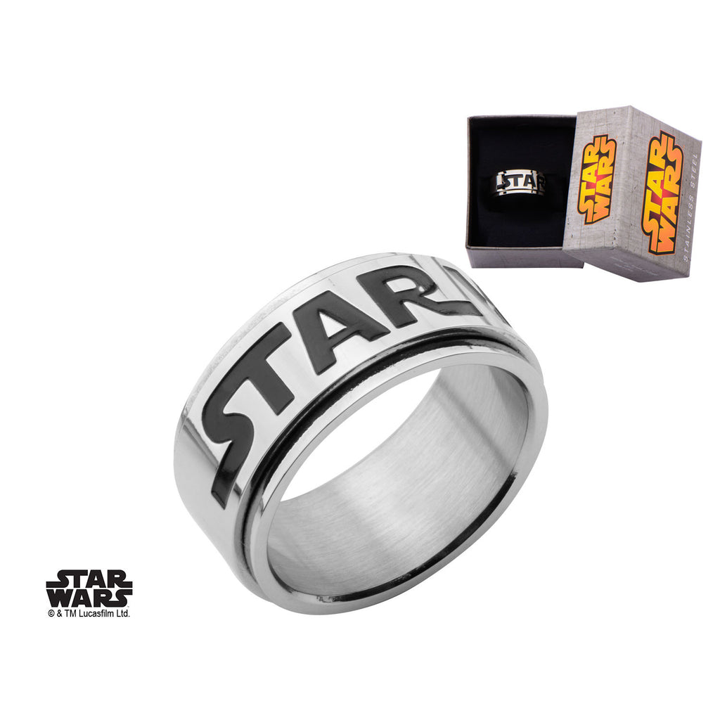 Star Wars: Star Wars Logo Spinner Ring 316 Stainless Steel - Trustmark Jewelers - Fashion Rings - 2