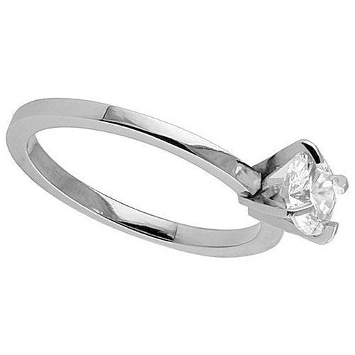 Jackie: 1.0ct Brilliant-cut Ice on Fire CZ Steel Engagement Ring - Trustmark Jewelers - Engagement Rings - 2