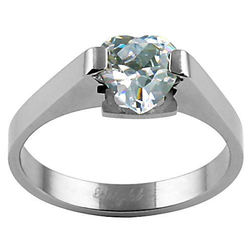 Delphina: 1.25ct Russian Ice Diamond CZ Stainless Steel Promise Ring - Trustmark Jewelers - Promise Rings - 1