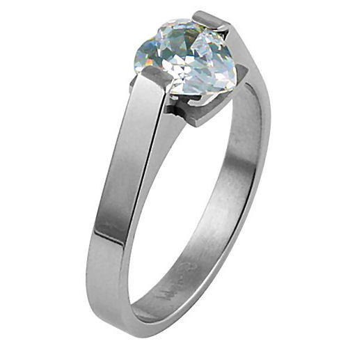 Delphina: 1.25ct Russian Ice Diamond CZ Stainless Steel Promise Ring - Trustmark Jewelers - Promise Rings - 3