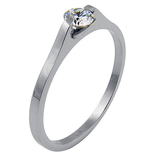 Jailynn: 316 Steel Promise Commitment Ring Russian Ice Diamond CZ Gem - Trustmark Jewelers - Promise Rings - 1