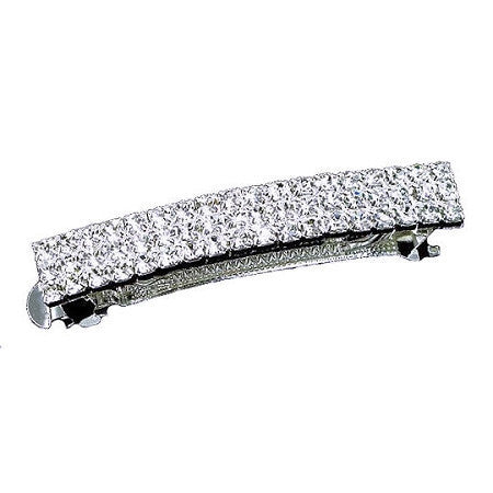 2.8" 3 Row Swarovski Crystal Rhinestone Bar Hair Barrette - Trustmark Jewelers - Barrettes - 1