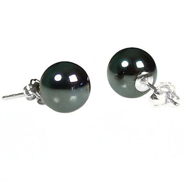 8mm Black Hematine Ball Stud Earrings Sterling Silver - Trustmark Jewelers - Earrings - 1