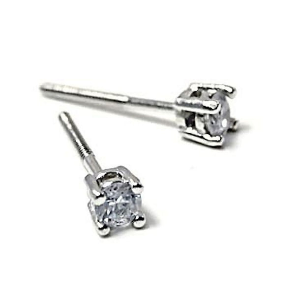 Clark: Mens 3mm Russian Ice CZ Simulated Diamond Screw Back Earrings - Trustmark Jewelers - Earrings - 1