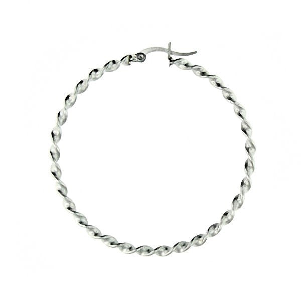 Adamina: 50mm Large Twisted Hoop Earrings 316 Steel - Trustmark Jewelers - Earrings