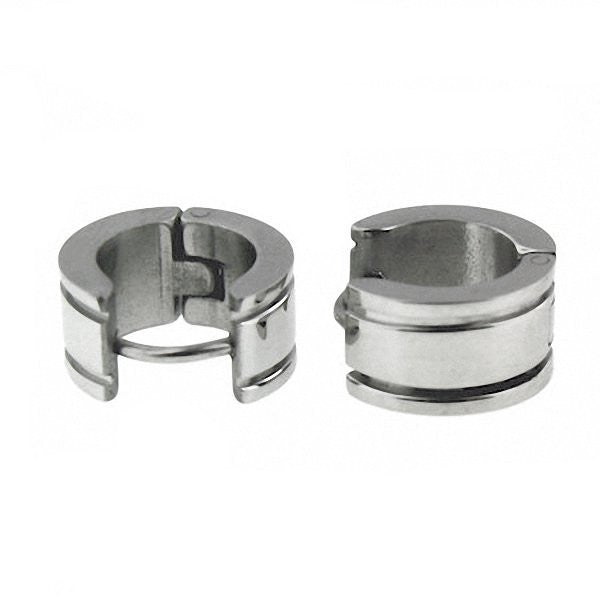 Cadee: 14mm Compact Hinged Hoop Earrings 316 Steel - Trustmark Jewelers - Earrings