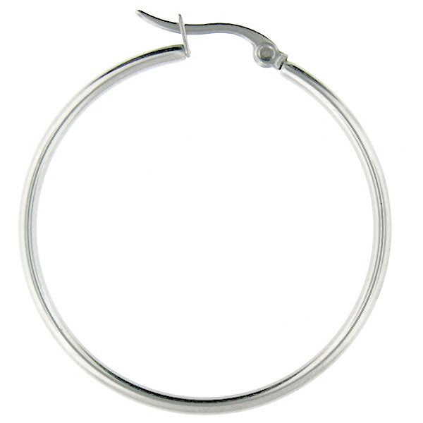 Faina: 50mm Large Round Tube Hoop Earrings 316 Steel - Trustmark Jewelers - Earrings