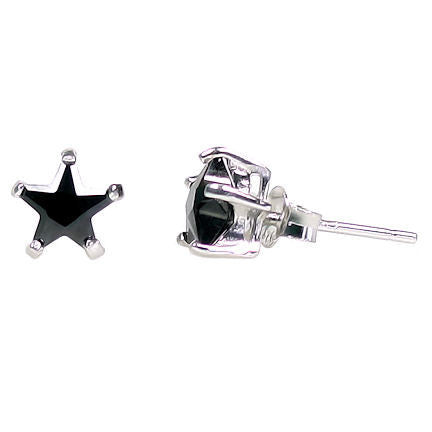 Serena: 6mm Star Cut Simulated Black Ice Diamond CZ Stud Earrings - Trustmark Jewelers - Earrings - 2