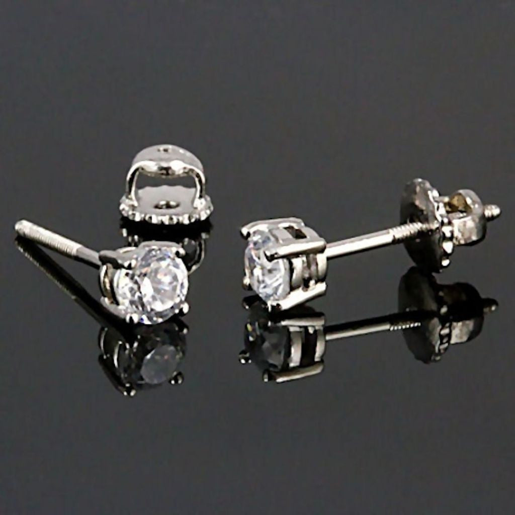 Candi: 6mm, 1.5ct Russian Ice Simulated Diamond Screw Back Earrings -  Trustmark Jewelers