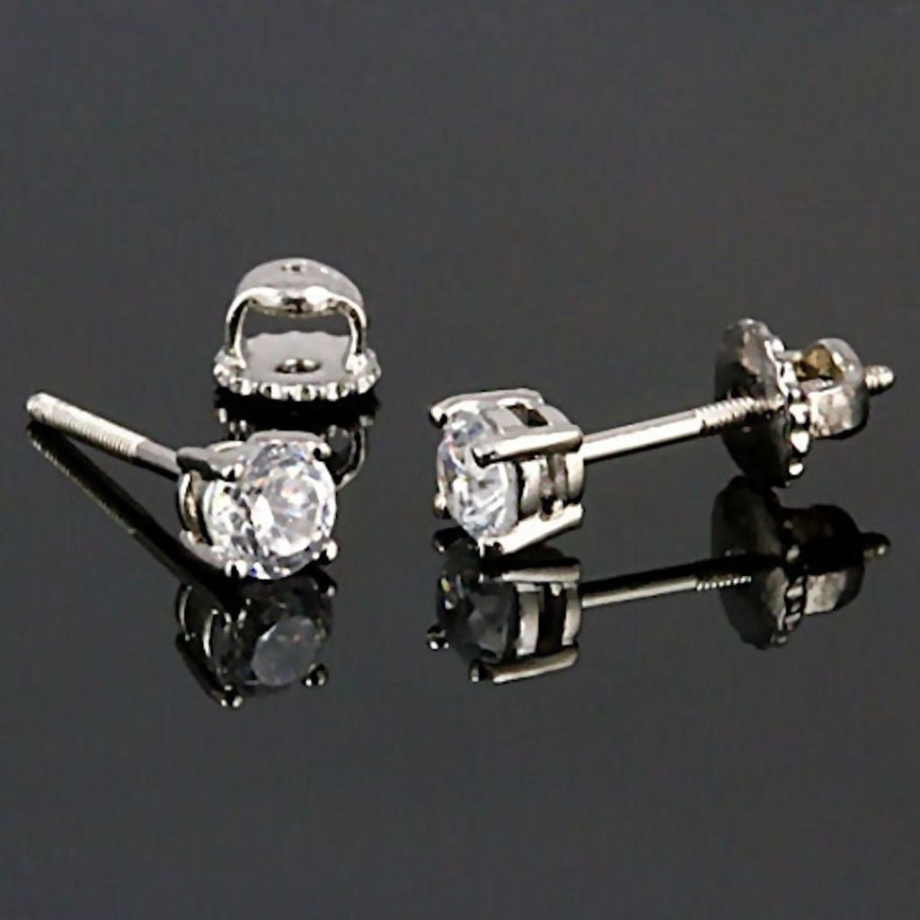 Candi 4mm 0.5ct Russian Ice Simulated Diamond Screw Back