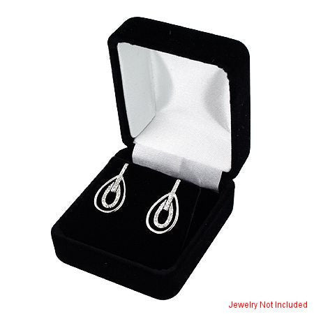 Earring Gift Box: Standard Size Flocked Black Velvet Jewelry Box