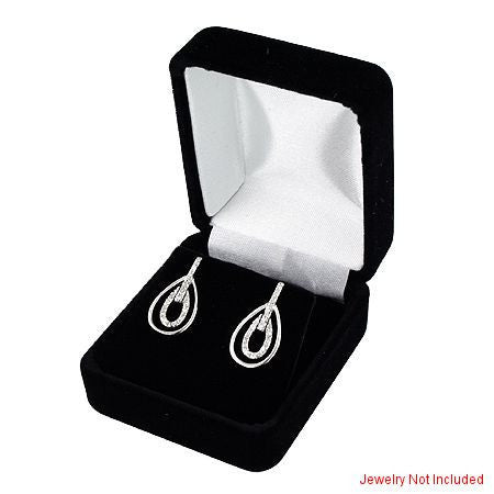 Earring Gift Box: Standard Size Flocked Black Velvet Jewelry Box - Trustmark Jewelers - Gift Boxes & Accessories