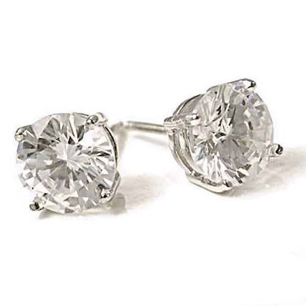 Clark: Mens 8mm Russian Ice Diamond CZ 4.0 carat Screw Back Earrings - Trustmark Jewelers - Earrings - 1