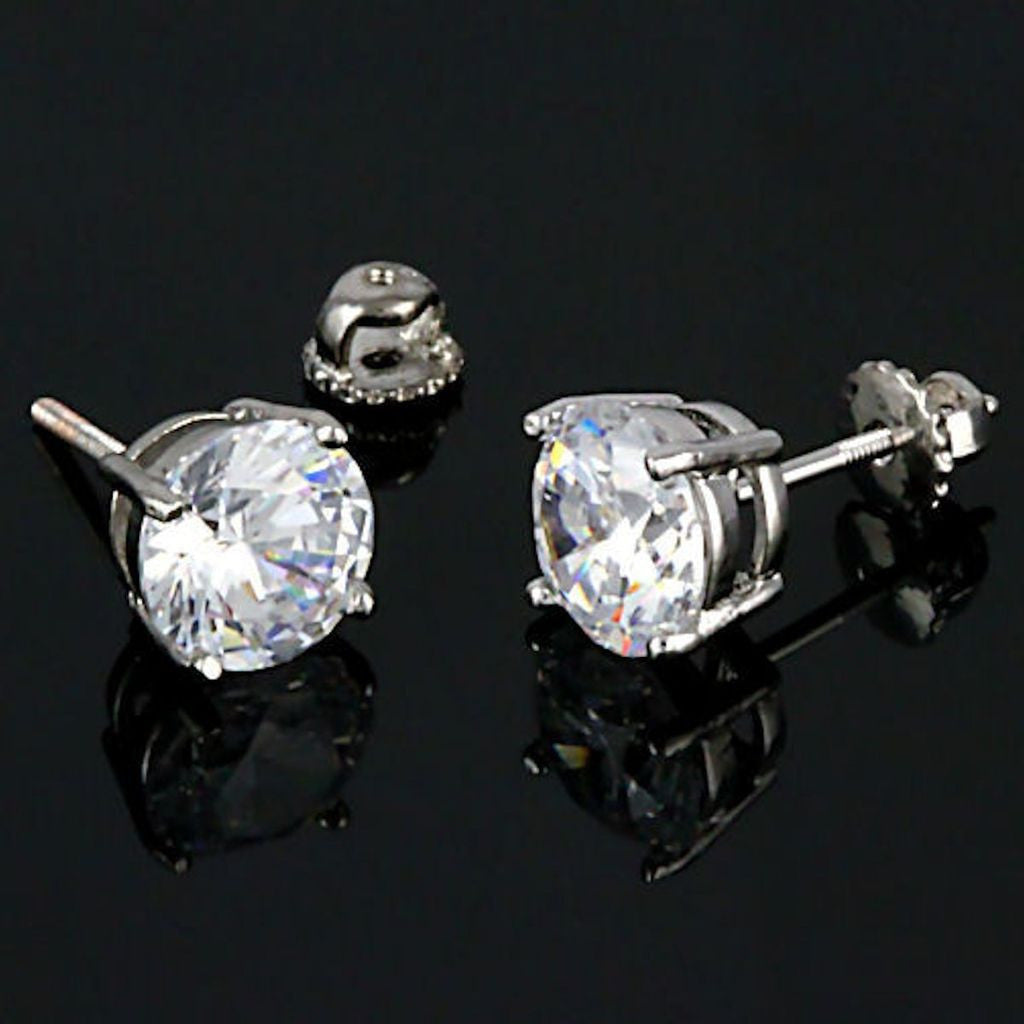 Candi: 7mm, 2.5ct Russian Ice Simulated Diamond Screw Back Earrings - Trustmark Jewelers - Earrings - 2