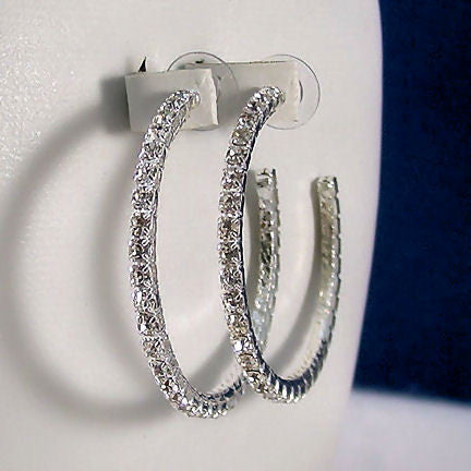 Delicia: 52mm Swarovski Crystal Rhinestone Hoop Post Earrings - Trustmark Jewelers - Earrings - 2