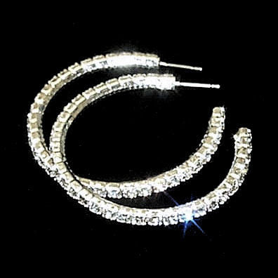 Delicia: 52mm Swarovski Crystal Rhinestone Hoop Post Earrings - Trustmark Jewelers - Earrings - 1