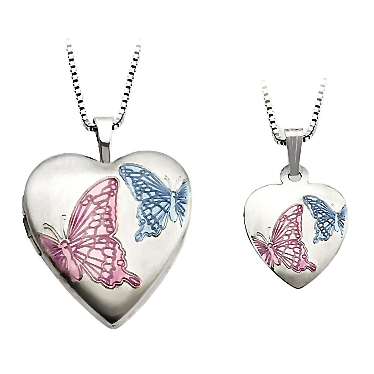Enamel Butterfly Just Like Mommy 925 Silver Locket and Pendant