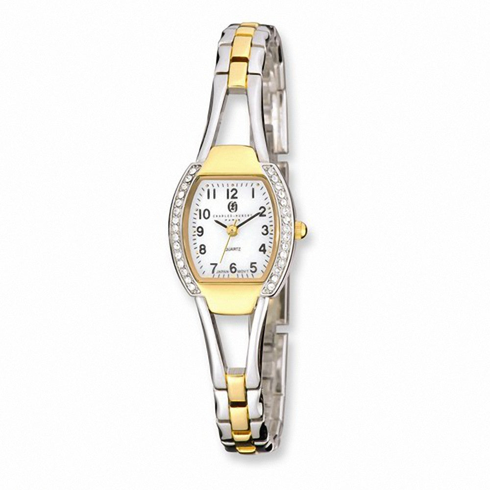 Charles Hubert Paris: Womens White Dial Quartz Two-Tone Brass Wrist Watch 6831-T - Trustmark Jewelers - Womens Watches
