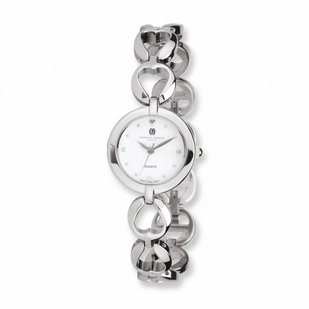Charles Hubert Paris: Womens White Dial Quartz Chrome Finish Brass Watch 6826-W - Trustmark Jewelers - Womens Watches