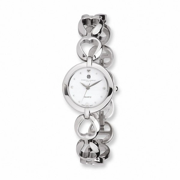 Charles Hubert Paris: Womens White Dial Quartz Chrome Finish Brass Watch 6826-W - Trustmark Jewelers - Womens Watches