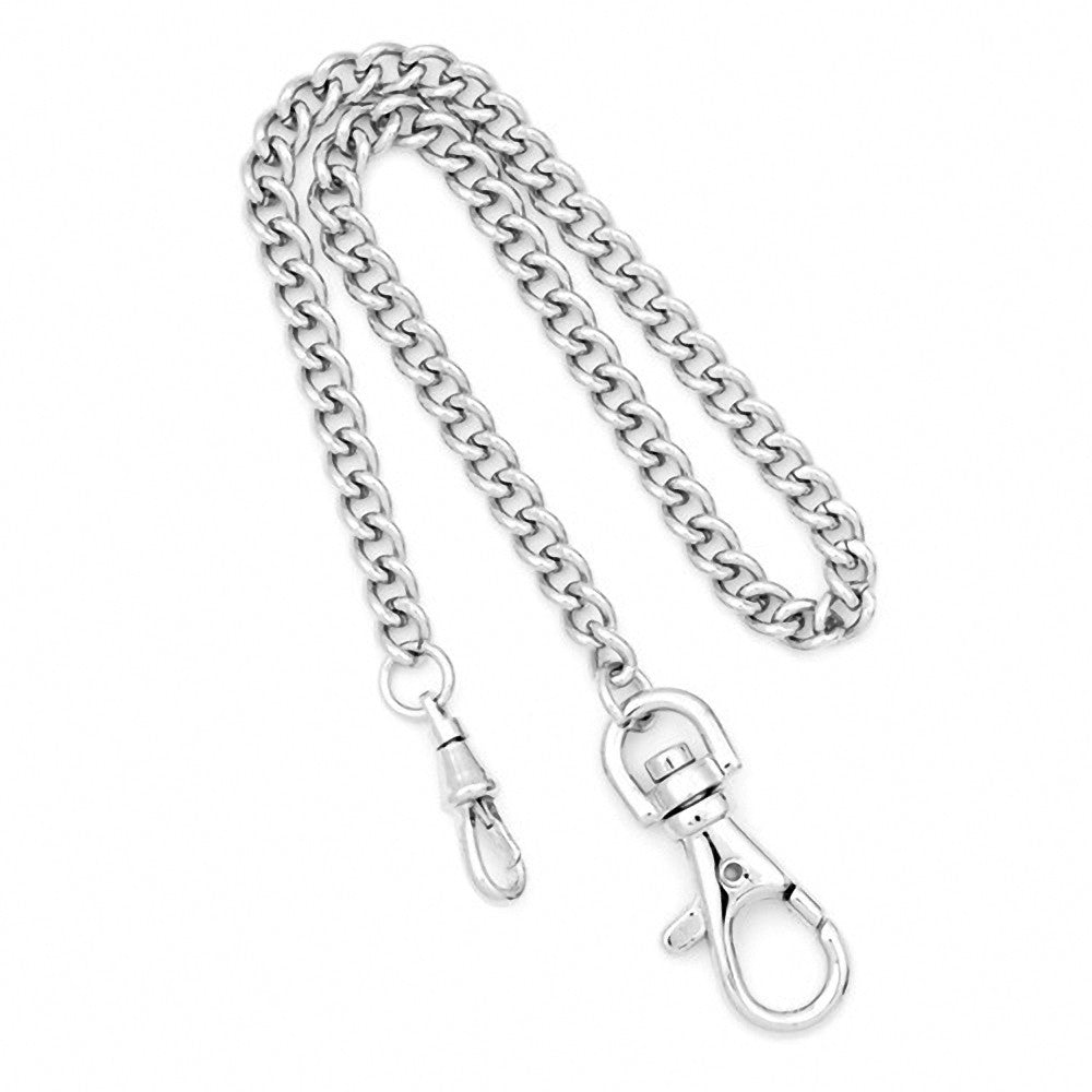 Charles Hubert Paris: Silver-Tone Stainless Steel Pocket Watch Chain 3548-W - Trustmark Jewelers - Pocket Watches
