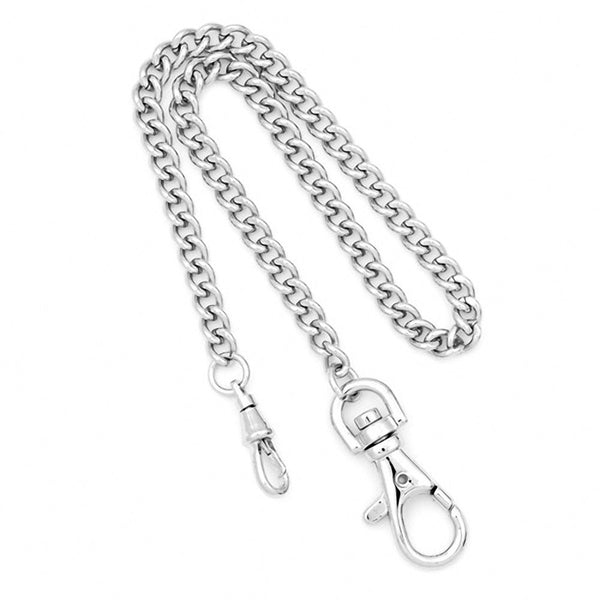 Charles Hubert Paris: Silver-Tone Stainless Steel Pocket Watch Chain 3548-W - Trustmark Jewelers - Pocket Watches