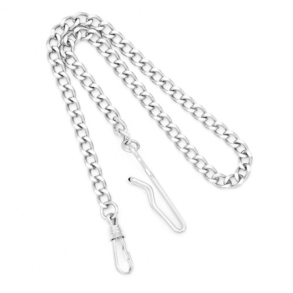Charles Hubert Paris: Chrome-tone Brass Pocket Watch Chain 3547-AW - Trustmark Jewelers - Pocket Watches
