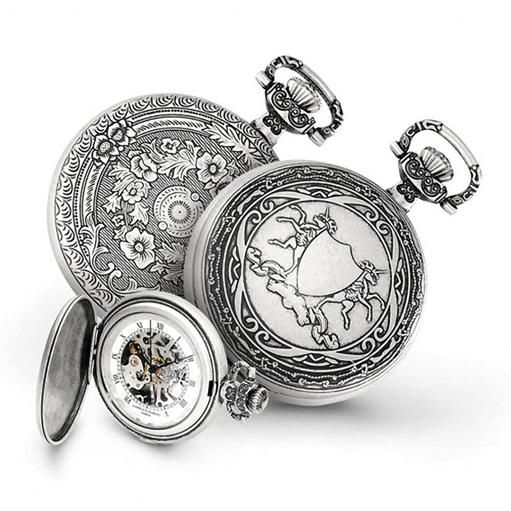 Charles Hubert Paris: Antique Unicorn Shield Design Brass Pocket Watch 3921 - Trustmark Jewelers - Pocket Watches
