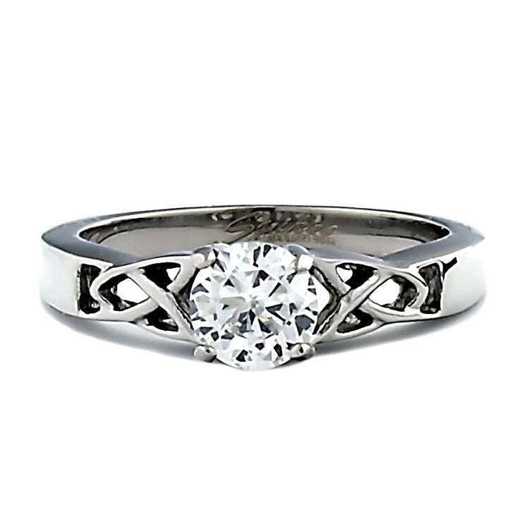 Aideen: 316 Steel 0.75ct IOF CZ Celtic Trinity Knot Promise Band Ring - Trustmark Jewelers - Promise Rings - 1