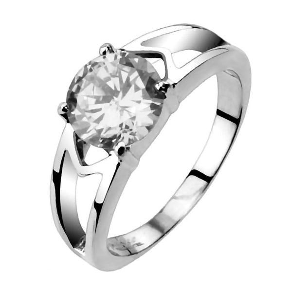 Abigail: 1.25ct Russian IOF CZ Solitaire Split Band Engagement Ring - Trustmark Jewelers - Engagement Rings