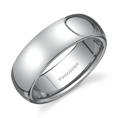 Keaton: 8mm Comfort Fit Domed Tungsten Carbide Unisex Wedding Band - Trustmark Jewelers - Wedding Bands - 2